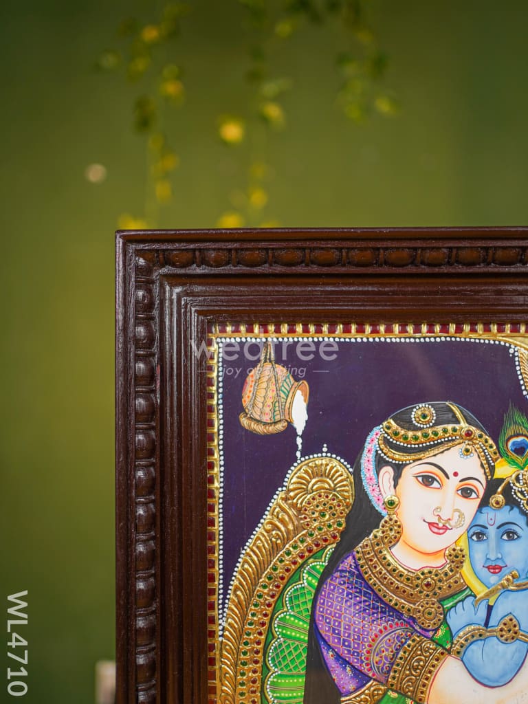 Tanjore Painting - Yashoda Krishna Flat (Gold Foil) 18 X 14 Inch Wl4710