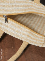 Taper Strip Jute Bag With Mobile Pouch - Wbg0011 Bags