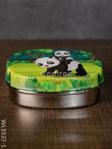 Tiffin Box With Cartoon Engraved - (4.5In X 1In) Wl1527 Chocolate Panda -(4.5In Kids Utility