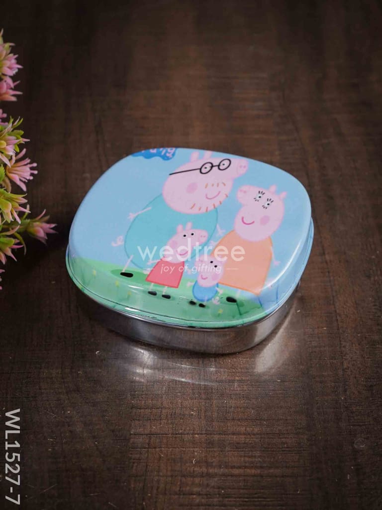 Tiffin Box With Cartoon Engraved - (4.5In X 1In) Wl1527 Chocolate Peppa Pig 1 In) Kids Utility