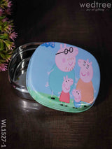 Tiffin Box With Cartoon Engraved - (4.5In X 1In) Wl1527 Kids Utility