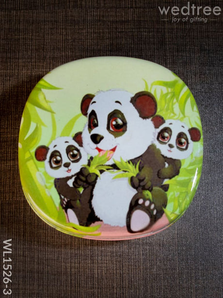 Tiffin Box With Cartoon Engraved - (5In X 1.5In) Wl1526 Chocolate Panda -(5In Kids Utility