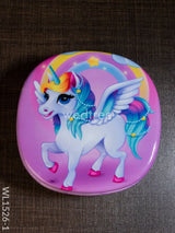 Tiffin Box With Cartoon Engraved - (5In X 1.5In) Wl1526 Chocolate Unicorn-(5In Kids Utility