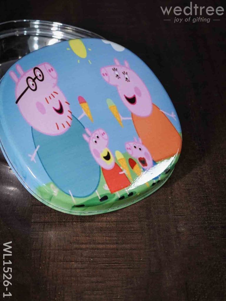 Tiffin Box With Cartoon Engraved - (5In X 1.5In) Wl1526 Kids Utility