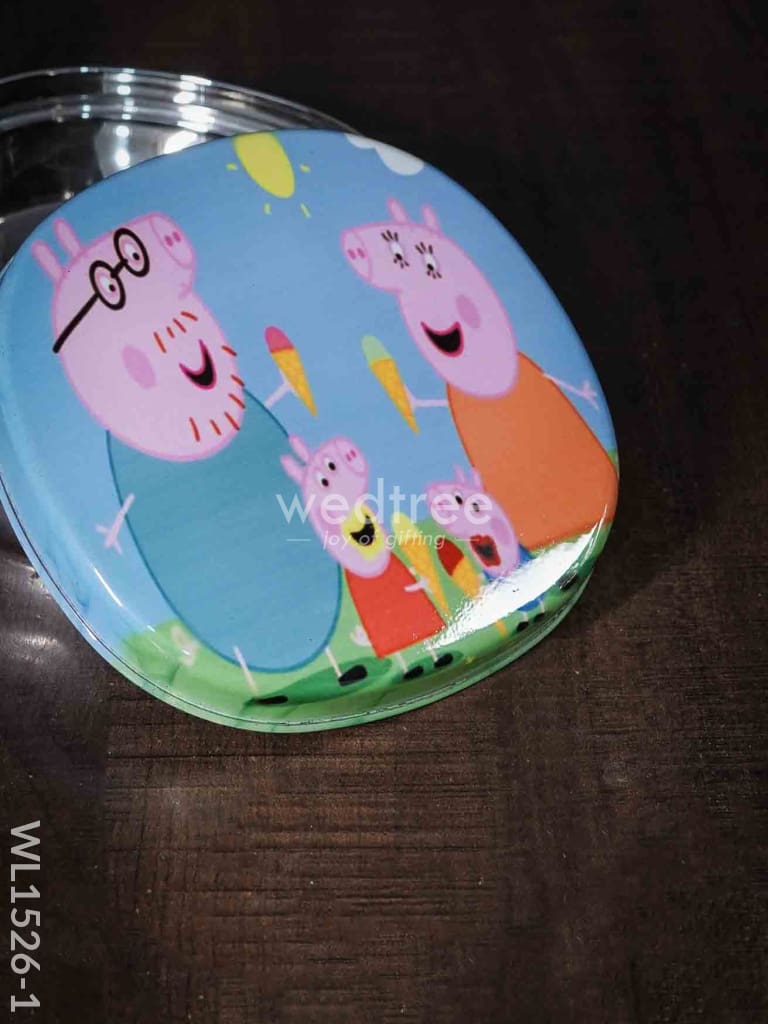 Tiffin Box With Cartoon Engraved - (5In X 1.5In) Wl1526 Kids Utility