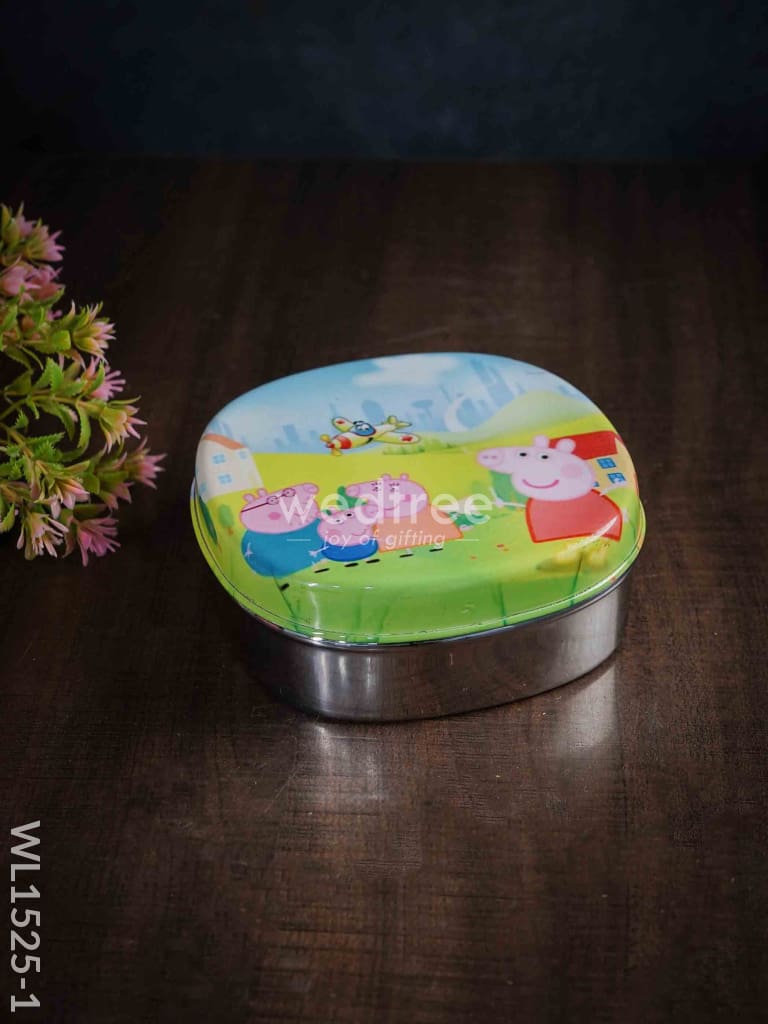 Tiffin Box With Cartoon Engraved - (6In X 2In) Wl1525 Kids Utility