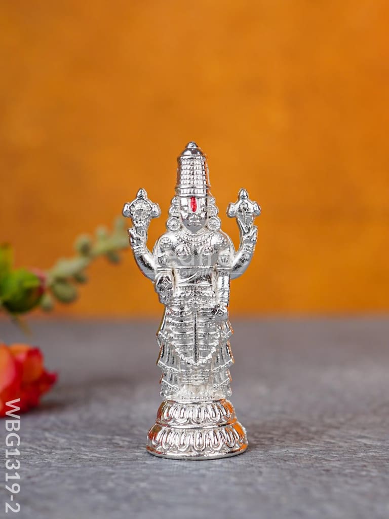 Tirupathi Balaji Idol - Wbg1319 Silver Finish White Metal Figurine