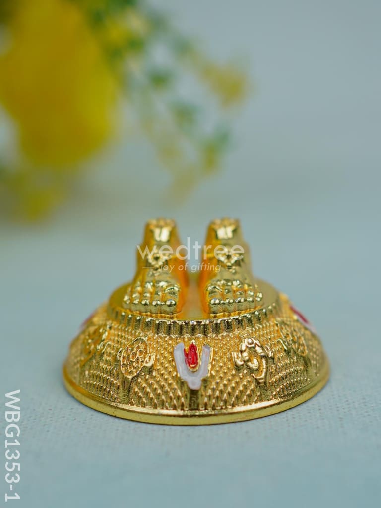 Thirupathi Charan Paduka -Gold - Wbg1353-1 White Metal Figurine