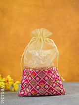 Net String Bag With Embroidery Bottom - Wbg1361 Favor Bags