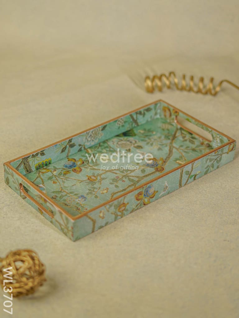 Digital Printed Peacock Tray - 13 X 7 Wl3707 Wooden Trays