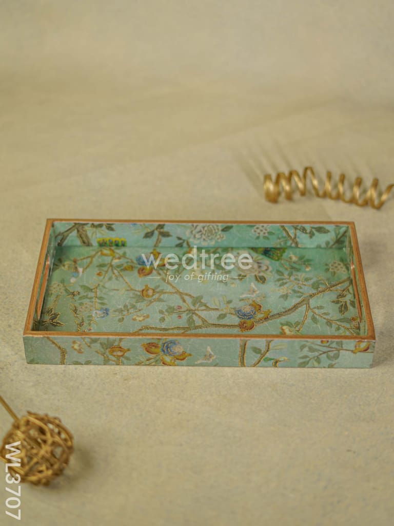 Digital Printed Peacock Tray - 13 X 7 Wl3707 Wooden Trays