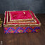 Trousseau Baskets In Patola Fabric With Golden Lace - Set Of 3 Wl3065 Pink Wedding Essentials