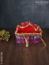 Trousseau Baskets In Patola Fabric With Golden Lace - Set Of 3 Wl3065 Wedding Essentials