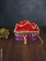 Trousseau Baskets In Patola Fabric With Golden Lace - Set Of 3 Wl3065 Wedding Essentials