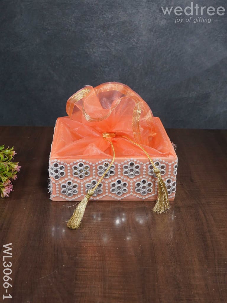 Trousseau Baskets With Embroidery And Mirror Work - Set Of 3 Wl3066 Wedding Essentials