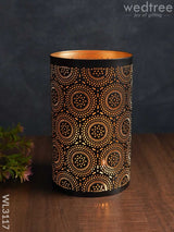 Votive In Black Matte Finish & Jhaali Pattern - Big Wl3117 Candles And Votives