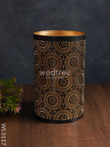 Votive In Black Matte Finish & Jhaali Pattern - Big Wl3117 Candles And Votives