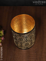 Votive In Black Matte Finish & Jhaali Pattern - Wbg0963 Candles