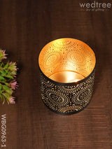 Votive In Black Matte Finish & Jhaali Pattern - Wbg0963 Candles