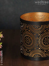 Votive In Black Matte Finish & Jhaali Pattern - Wbg0963 Candles