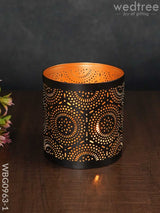 Votive In Black Matte Finish & Jhaali Pattern - Wbg0963 Candles