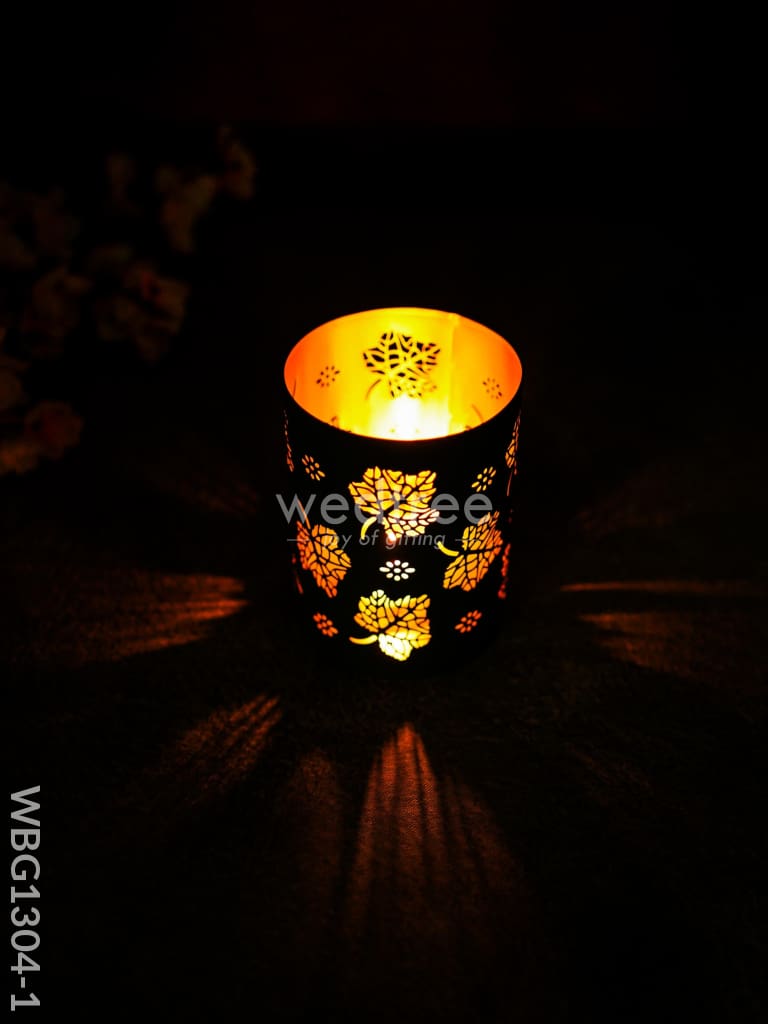 Votive With Leaf Design - Wbg1304 Diyas & Candle Holders