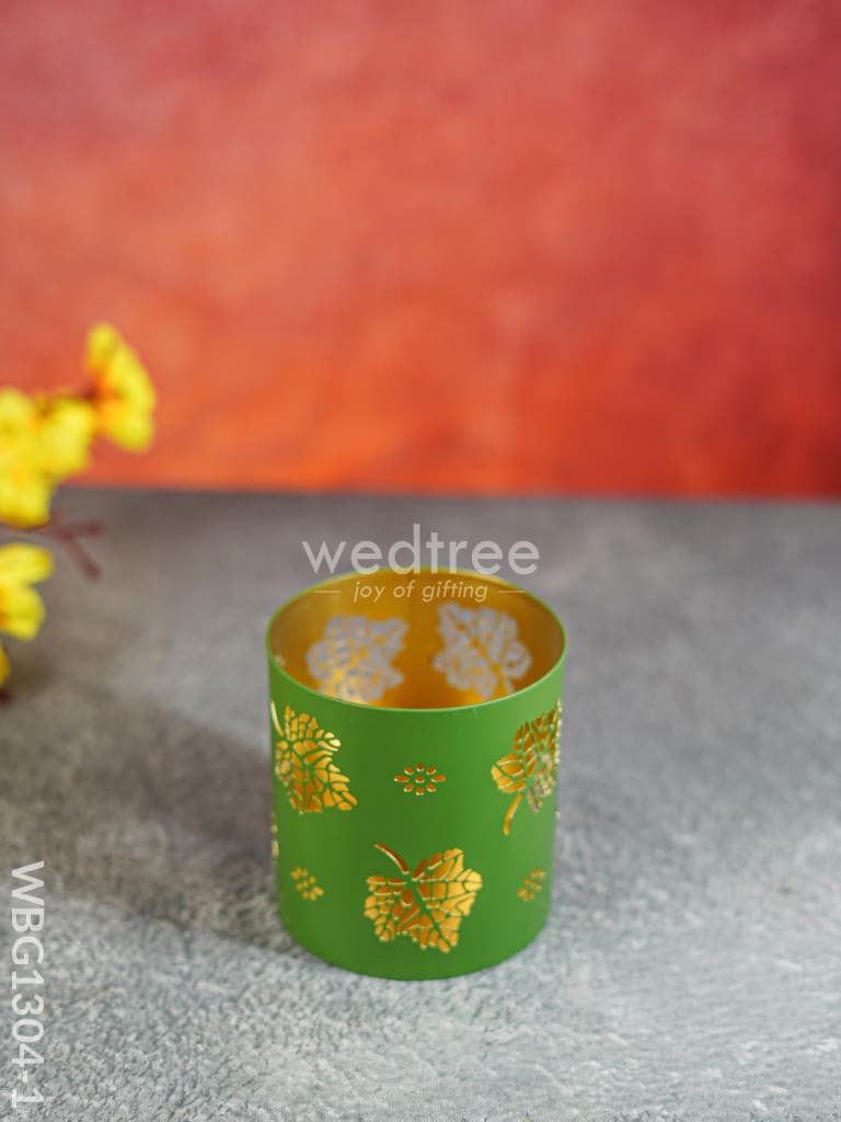 Votive With Leaf Design - Wbg1304 Diyas & Candle Holders