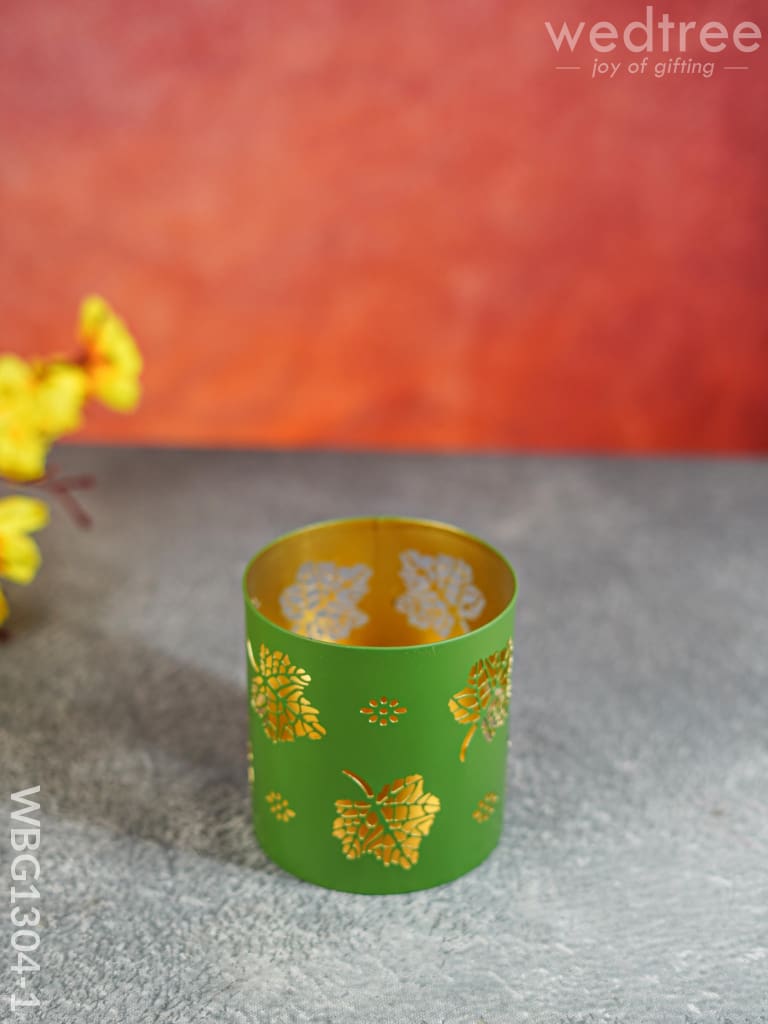 Votive With Leaf Design - Wbg1304 Diyas & Candle Holders