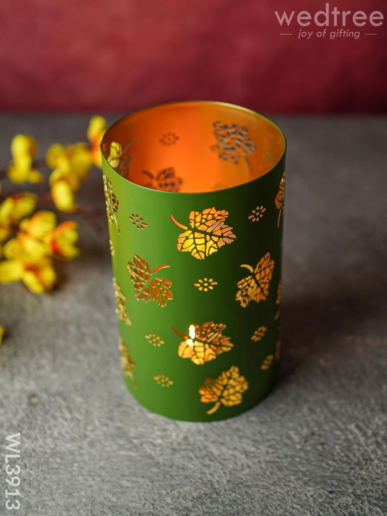 Votive With Leaf Design - Wl3913 Candles & Votives