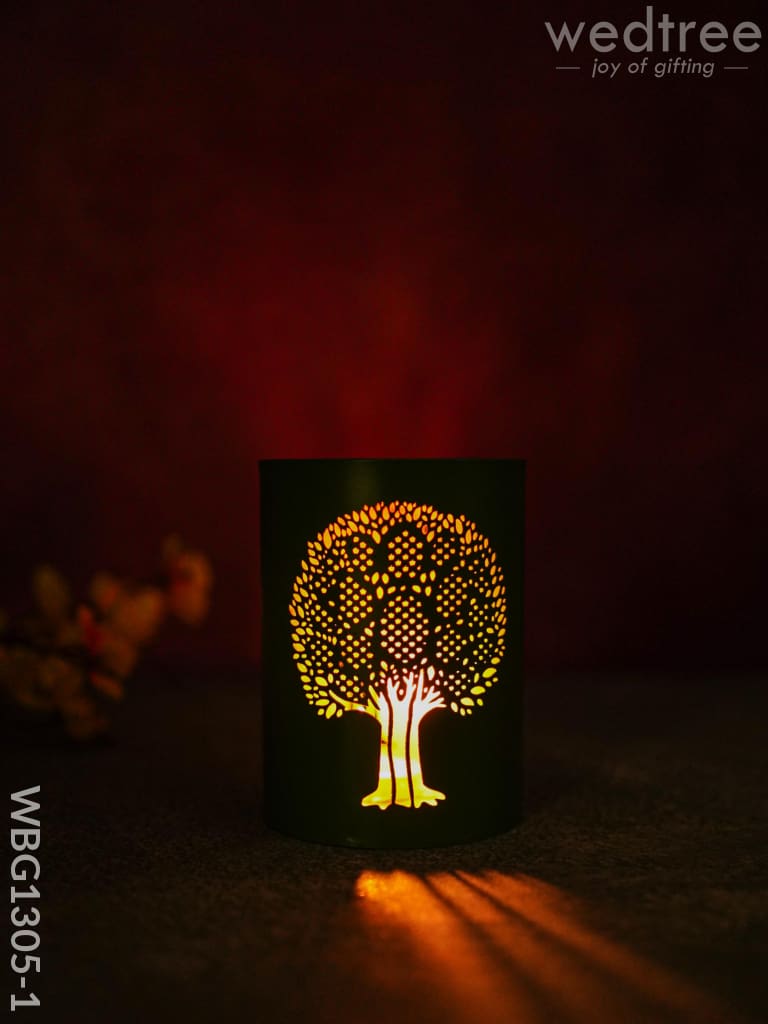 Votive With Tree Design - Wbg1305 Diyas & Candle Holders