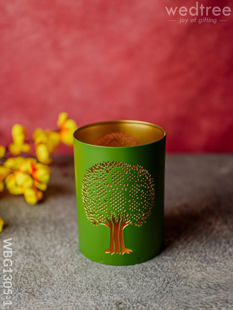 Votive With Tree Design - Wbg1305 Diyas & Candle Holders