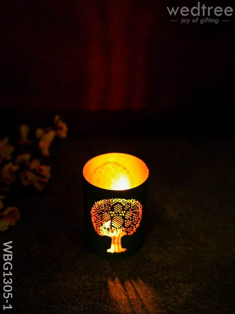 Votive With Tree Design - Wbg1305 Diyas & Candle Holders