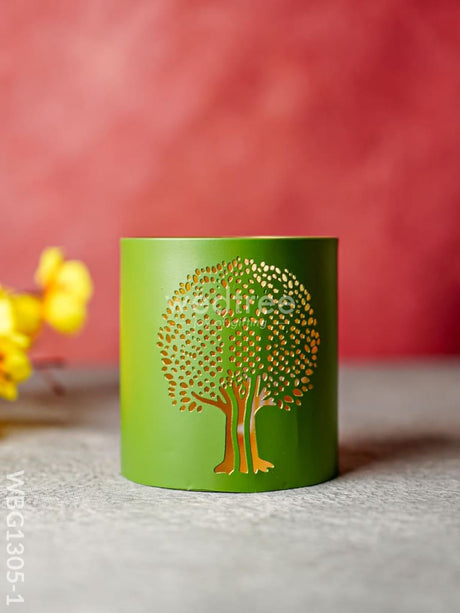 Votive With Tree Design - Wbg1305 Small Diyas & Candle Holders