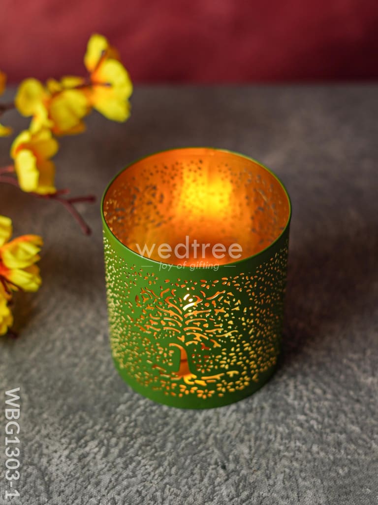 Votive With Tree Engraving - Wbg1303 Diyas & Candle Holders