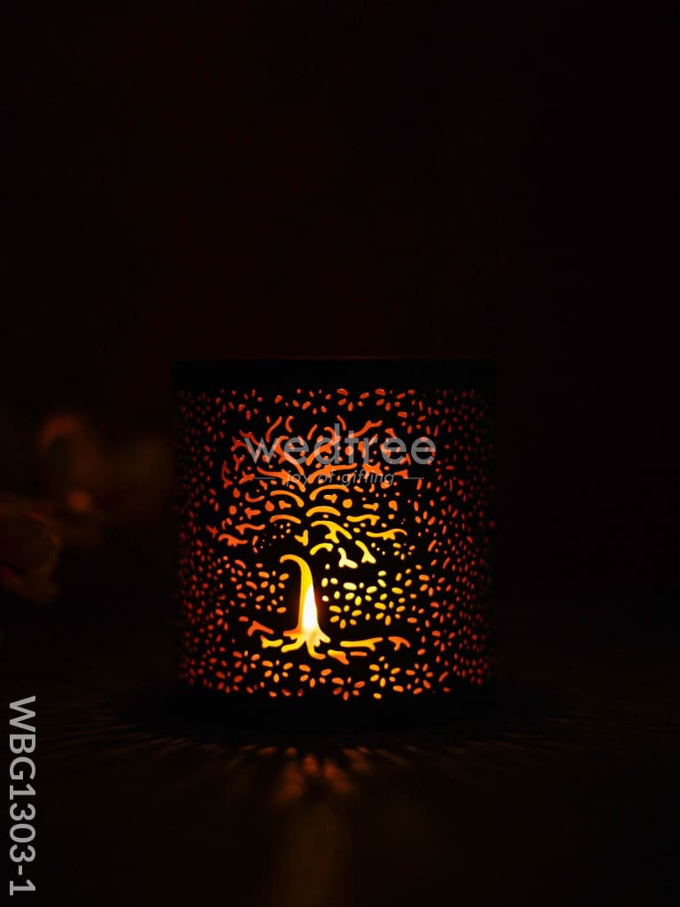 Votive With Tree Engraving - Wbg1303 Diyas & Candle Holders