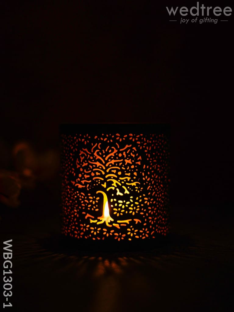 Votive With Tree Engraving - Wbg1303 Diyas & Candle Holders