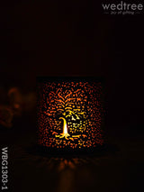 Votive With Tree Engraving - Wbg1303 Diyas & Candle Holders