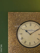 Wall Clock - Brass Square Embossed (16X16) Wl2461 Clocks