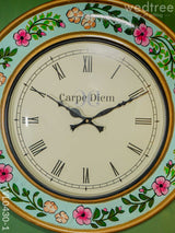 Wall Clock - Hand Painted Floral Design (18 Inch) Wl0430 Clocks