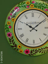 Wall Clock - Hand Painted Floral Design (18 Inch) Wl0430 Clocks