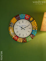 Wall Clock - Multicolour Hand Painted (18 Inch) Wl0436 Clocks