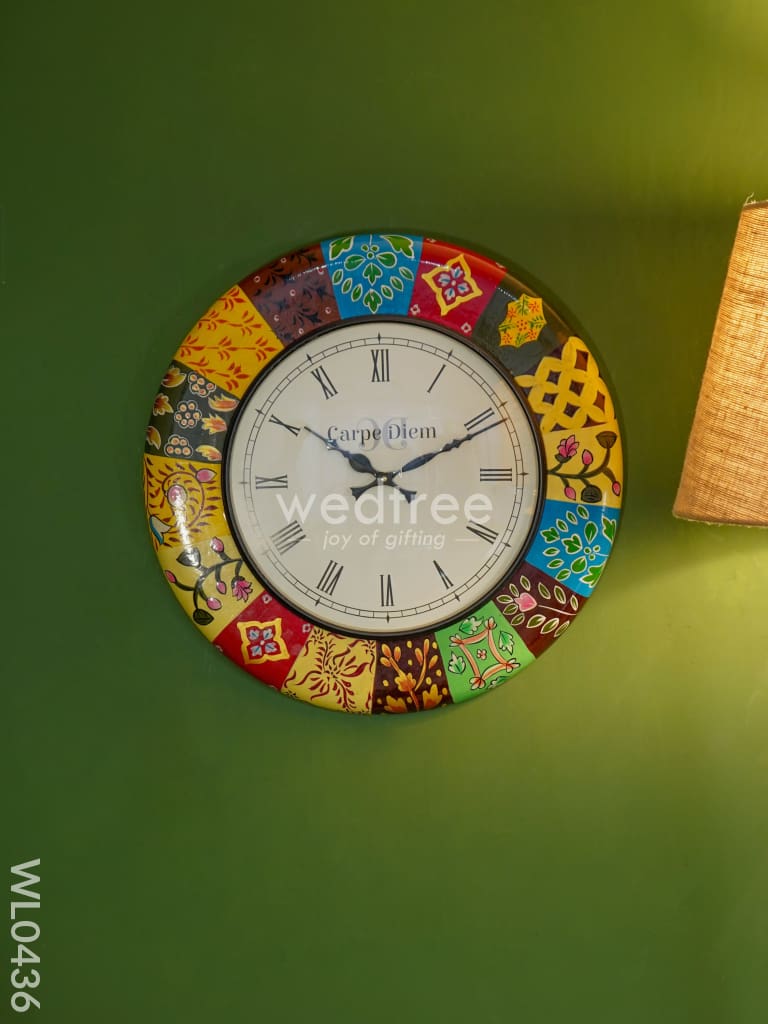 Wall Clock - Multicolour Hand Painted (18 Inch) Wl0436 Clocks