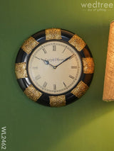 Wall Clock - Polished Brass In Black Base (12 Inch) Wl2462 Clocks