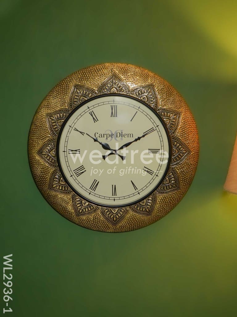 Wall Clock With Floral Design (18 Inch) - Wl2936 1 Clocks