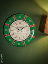 Wall Clocks - Hand Painted With Green And Red Floral Design (18 Inch) Wl0163 Clocks