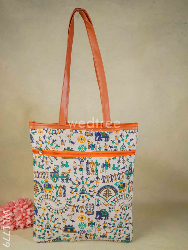 Warli Print Hand Bag - Wl1779 Regular Handbags