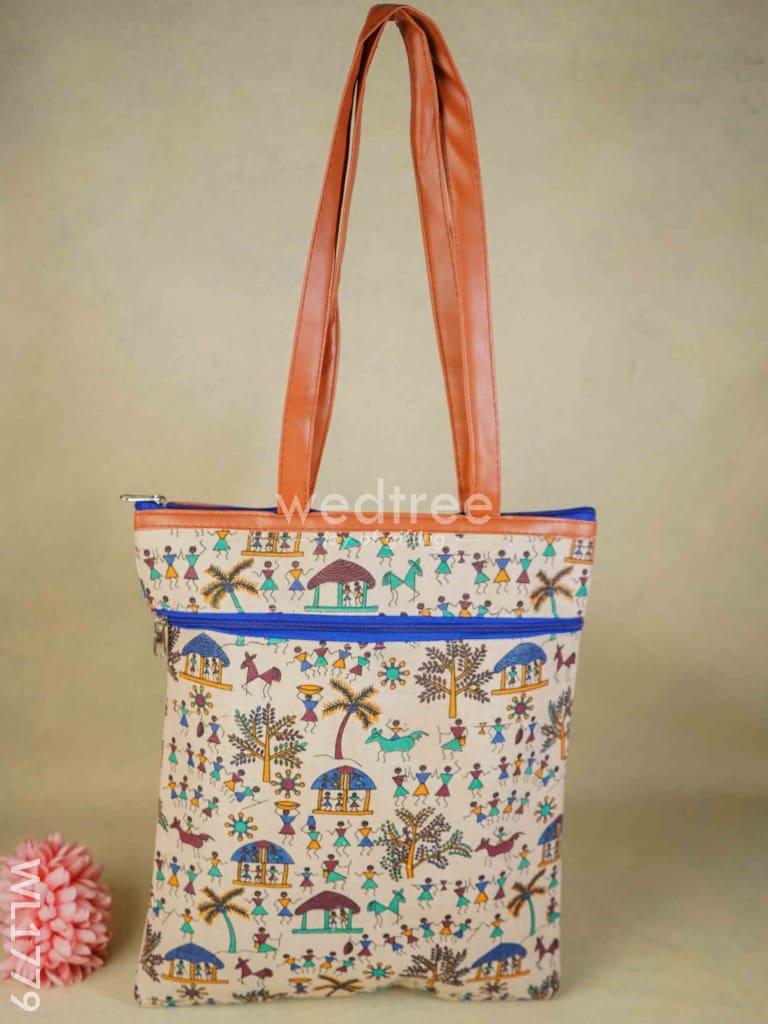 Warli Print Hand Bag - Wl1779 Regular Handbags