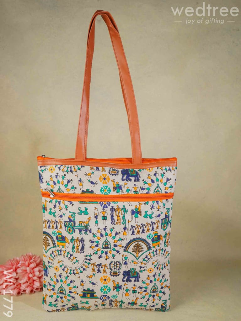 Warli Print Hand Bag - Wl1779 Regular Handbags