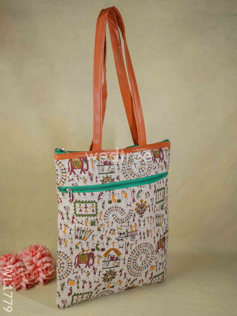 Warli Print Hand Bag - Wl1779 Regular Handbags