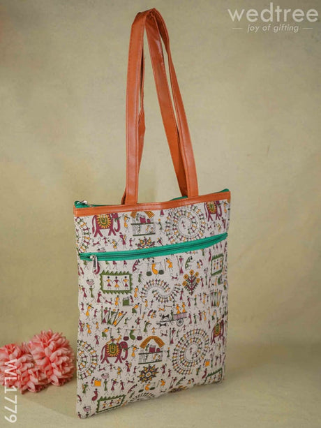 Warli Print Hand Bag - Wl1779 Regular Handbags